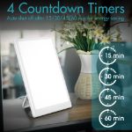 Fitfirst Light Lamp, 15000 Lux Simulated Sunlight, 3 Color Temperature, 4 Brightness Levels, 15-60min Adjustable Timer, 180° Rotatable Stand, Touch Control LED Lamp for Indoor